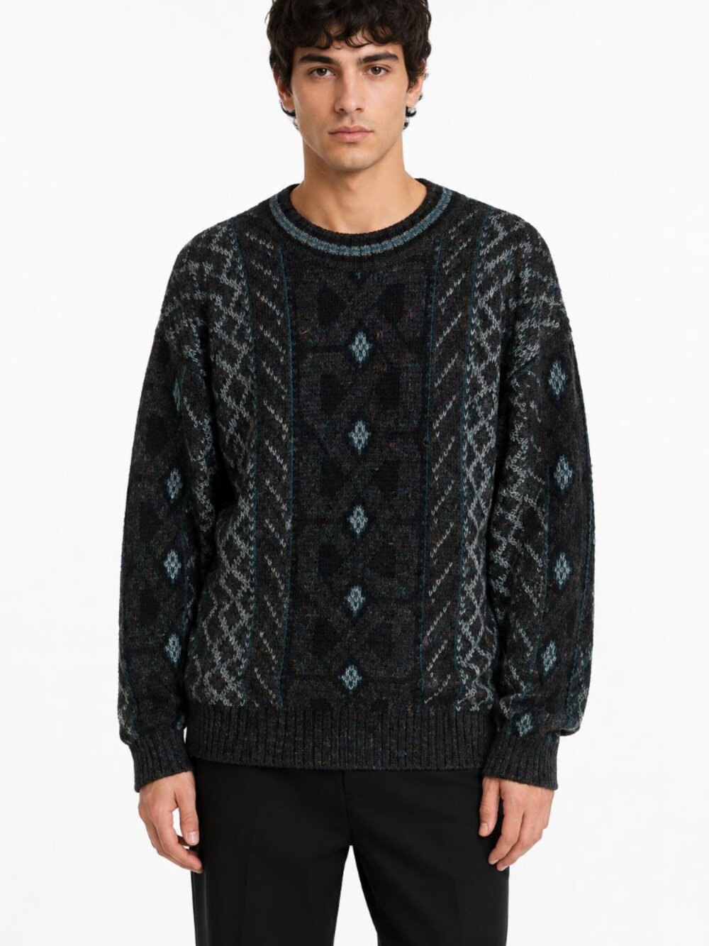 Vintage Hyde Park Canadian Chunky Knit Geometric Sweater Large